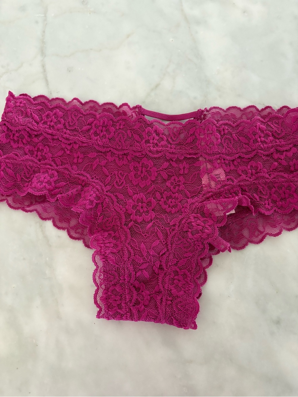 Victoria's Secret Floral Lace Hipster Panty - Fuchsia